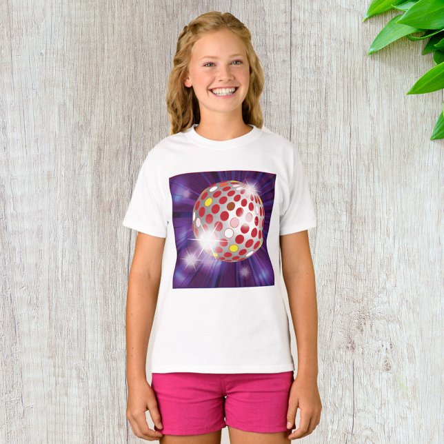 Retro 70s Disco Ball Vibrant Red T-Shirt (Creator Uploaded)