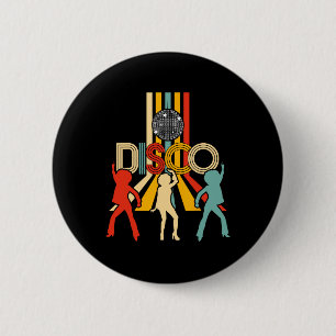 Retro 70s Disco Gifts Vintage Dancing Disco Ball Button