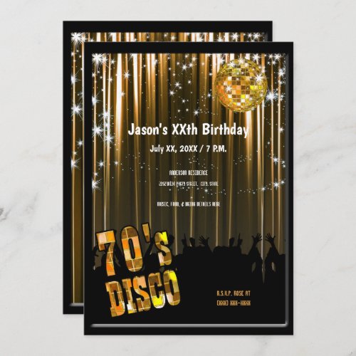 Retro 70s Disco Party Invitation