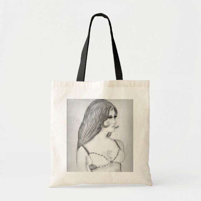 Retro 70s Fashion Model Tote Bag (Front)