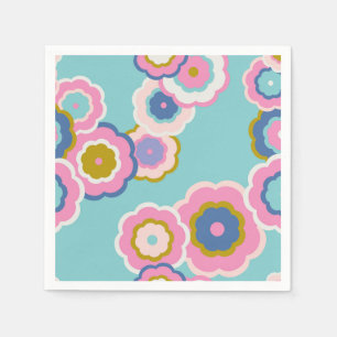 Retro 70s Floral Boho Pattern Napkins