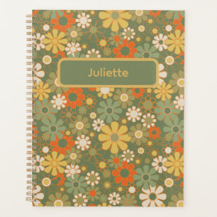 Retro 70s Floral Boho Pattern Planner