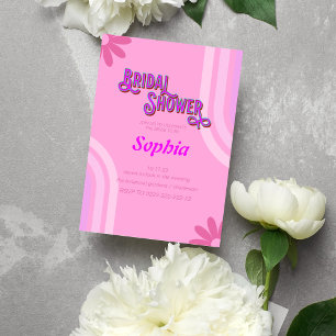 retro 70S floral BRIDAL SHOWER Invitation