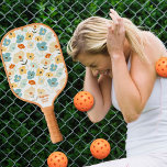 Retro 70s Floral Pattern Custom Text Name  Pickleball Paddle<br><div class="desc">Play in style with this cool pickleball paddle featuring a 70s retro floral pattern on both sides. Add your custom text to the bottom edge to personalize your paddle - add your name, pickleball club name, company name, location, phone number, etc. A perfect gift for friends, clients, bridal party, parents,...</div>