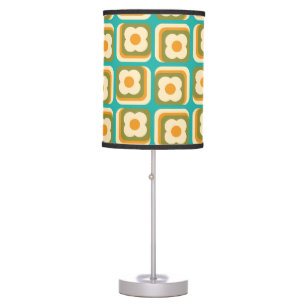 Retro 70s Floral Squares Table Lamp