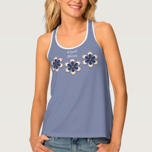 Retro 70s Flower Power in Todays Colors Bridal  Tank Top
