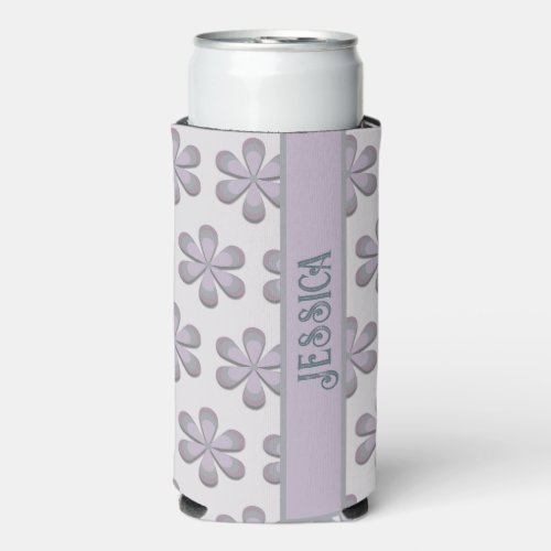 Retro 70s Flower Power Lavender In Todays Look   Seltzer Can Cooler