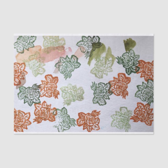 Retro 70s Flowers Tissue Paper (Front)