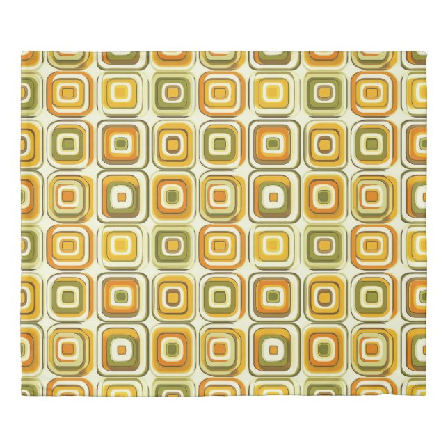 Retro 70s Geometric Pattern in Warm Tones Duvet Cover (Front)