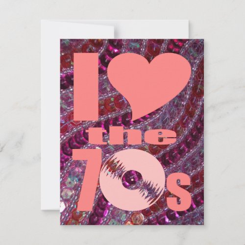 Retro 70s Girly Pink Purple Glitter Sequins Personalized Invite