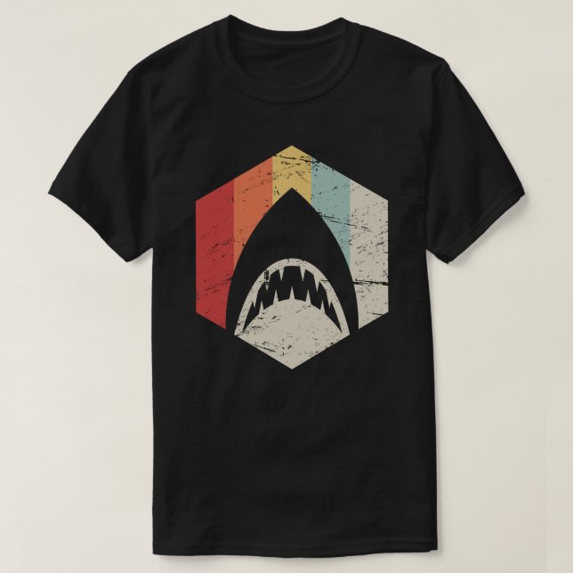 Retro 70s Great White Shark Icon T-Shirt Zazzle
