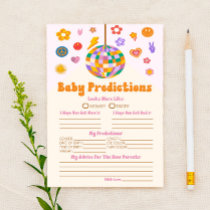 Retro 70's Groovy Baby Shower Predictions Activity Stationery