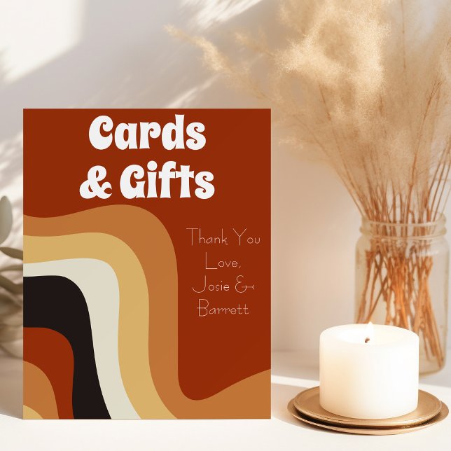 Retro 70s Groovy Boho Wedding Cards and Gifts Foam Board (Creator Uploaded)