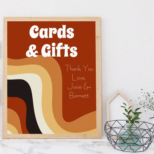 Retro 70s Groovy Boho Wedding Cards and Gifts Poster