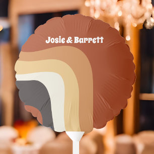 Retro 70s Groovy Burnt Orange Fall Wedding Balloon