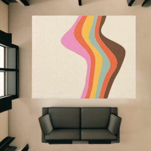Retro 70s Groovy Colorful Rug
