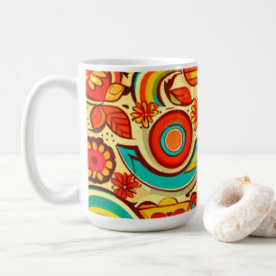 Retro 70s Groovy Fall Autumn Elements Pattern Coffee Mug