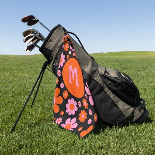 Retro 70s Groovy Floral Golf Towel