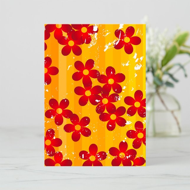 Retro 70s Groovy Floral Pattern Invitation (Creator Uploaded)
