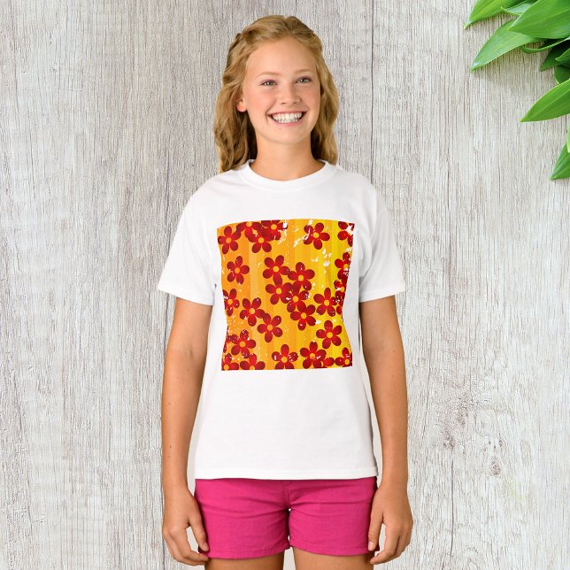 Retro 70s Groovy Floral Pattern T-Shirt (Creator Uploaded)