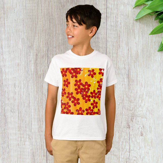 Retro 70s Groovy Floral Pattern T-Shirt (Creator Uploaded)
