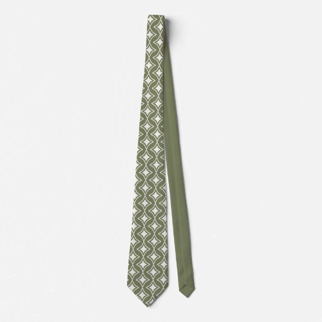 Retro 70s Groovy Green Wedding Neck Tie (Front)