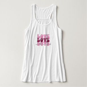 Retro 70s Groovy "Love" Typography Tank Top