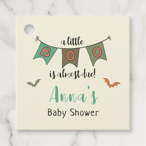 Retro 70s Halloween Baby Shower Little Boo Favor Tags
