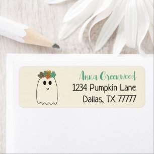 Retro 70's Halloween Groovy Return Address Label