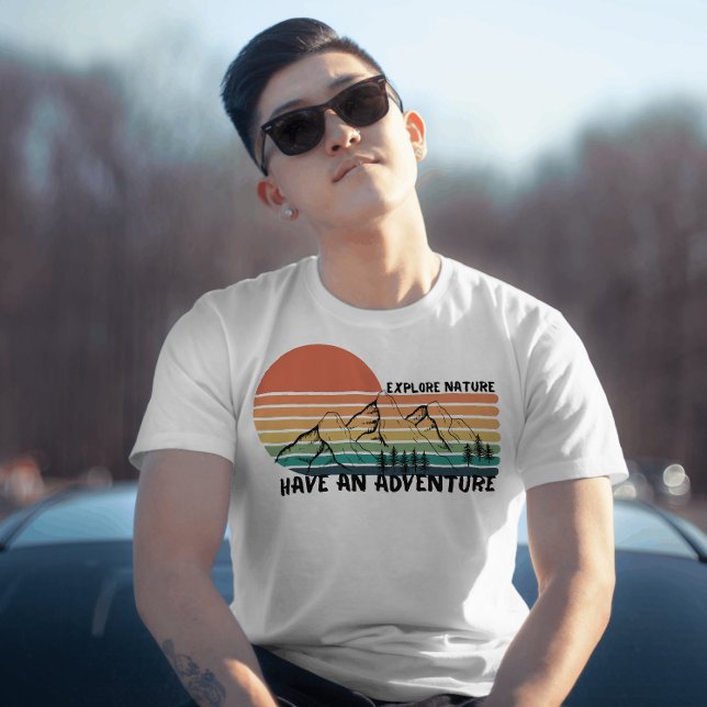 Retro 70s Hiking Explore nature have an adventure T-Shirt (Creator Uploaded)