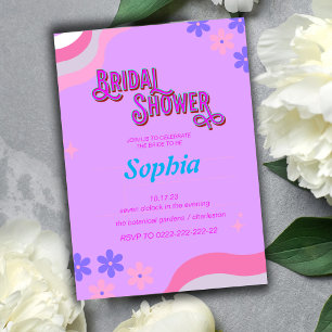 retro 70S hippie BRIDAL SHOWER Invitation
