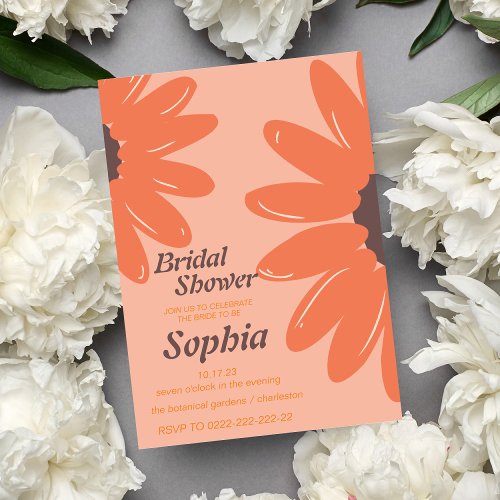 retro  70S hippie  BRIDAL SHOWER  Invitation