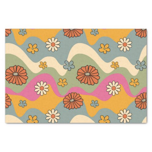 Retro 70s Inspired Floral Decoupage  Crafting Tissue Paper