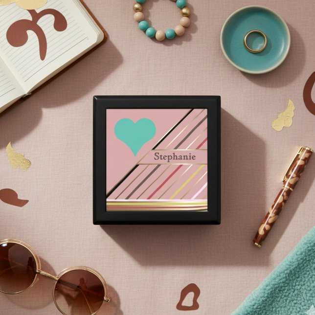 Retro 70s Inspired Stripes Rose and Gold  Gift Box (Creator Uploaded)