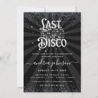 Retro 70s Last Disco Bachelorette Party Weekend  Invitation