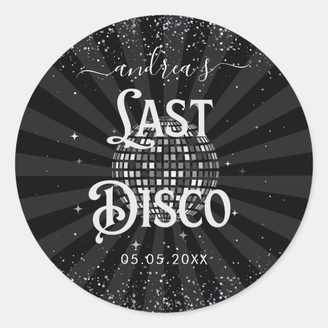 Retro 70s Last Disco Bachelorette Weekend Party  Classic Round Sticker (Front)