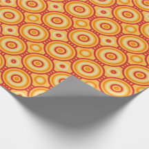 Retro 70s Linked Circles in Red, Orange and Yellow