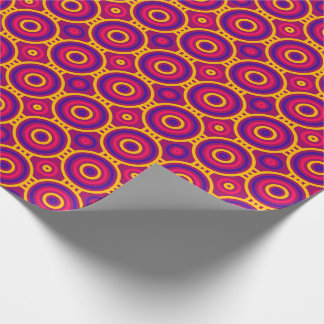 Retro 70s Linked Circles in Yellow, Pink, Purple Wrapping Paper