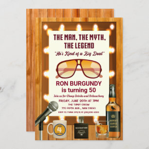 Retro 70s Male Birthday Bachelor Party Invitation