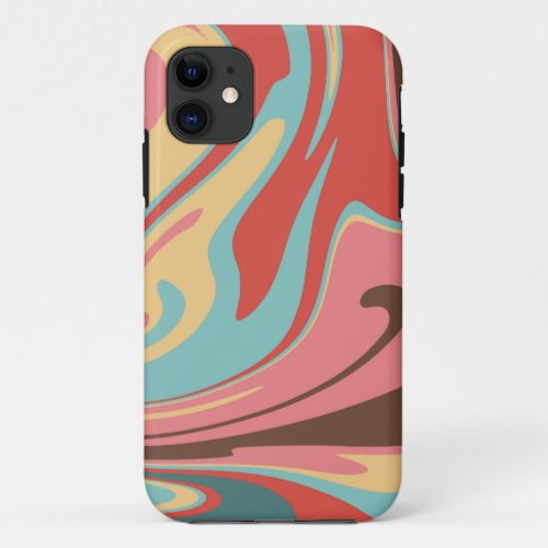  Retro 70s marble pattern iPhone 11 Case