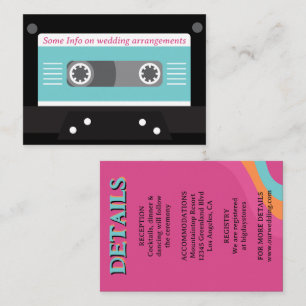 Retro 70s Music Cassette Tape Groovy Fuchsia Fun Enclosure Card