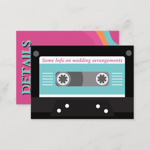 Retro 70s Music Cassette Tape Groovy Fuchsia Fun Enclosure Card