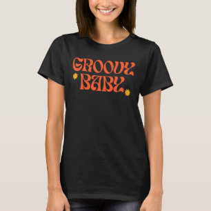 Retro 70s Mustard Orange Hippie Groovy Baby T-Shirt