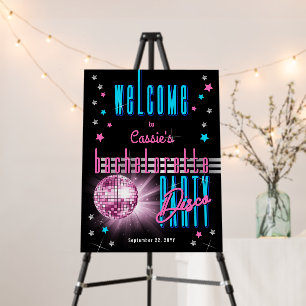 Retro 70's Neon Look Disco Ball Bachelorette Party Foam Board