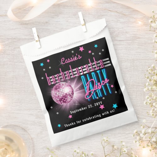 Retro 70s Neon Look Disco Ball Bachelorette  Squa Favor Bag