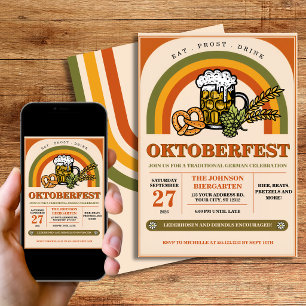Retro 70s Oktoberfest Party Personalized Bier Invitation