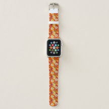 Retro 70s Orange Floral Pattern