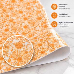 Retro 70s Orange Pattern Vinyl Sticker