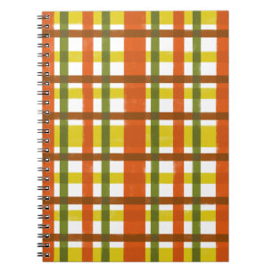 Retro 70s Orange Yellow Plaid Notebook