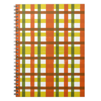 Retro 70s Orange Yellow Plaid Notebook